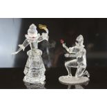 Two Swarovski crystal figures - Columbine and Harlequin