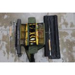 Quantity of fly fishing tackle - comprising a Greys GTS 500 5-6-7 reel with seven spare spools and
