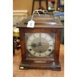 1940s Mappin & Webb Georgian-style chiming mantel clock in mahogany case (key and pendulum present),