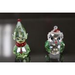 Two Swarovski crystal figures - elf and owl,