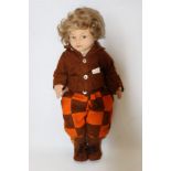 Doll - Norah Welling - 1930s fabric doll, Lady Golfer,