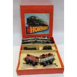 Railway - Hornby 0 gauge Goods Set no. 50, plus Signal Cabin no. 2 and Wagon no.