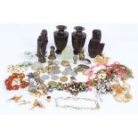 Costume jewellery and bijouterie - including pearl and gold (9ct) bracelet,