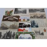 Postcards - loose accumulation in shoebox - includes early cards,