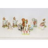 Ten Royal Albert Beatrix Potter figures - Flopsy Mopsy and Cottontail, Little Pig Robinson,