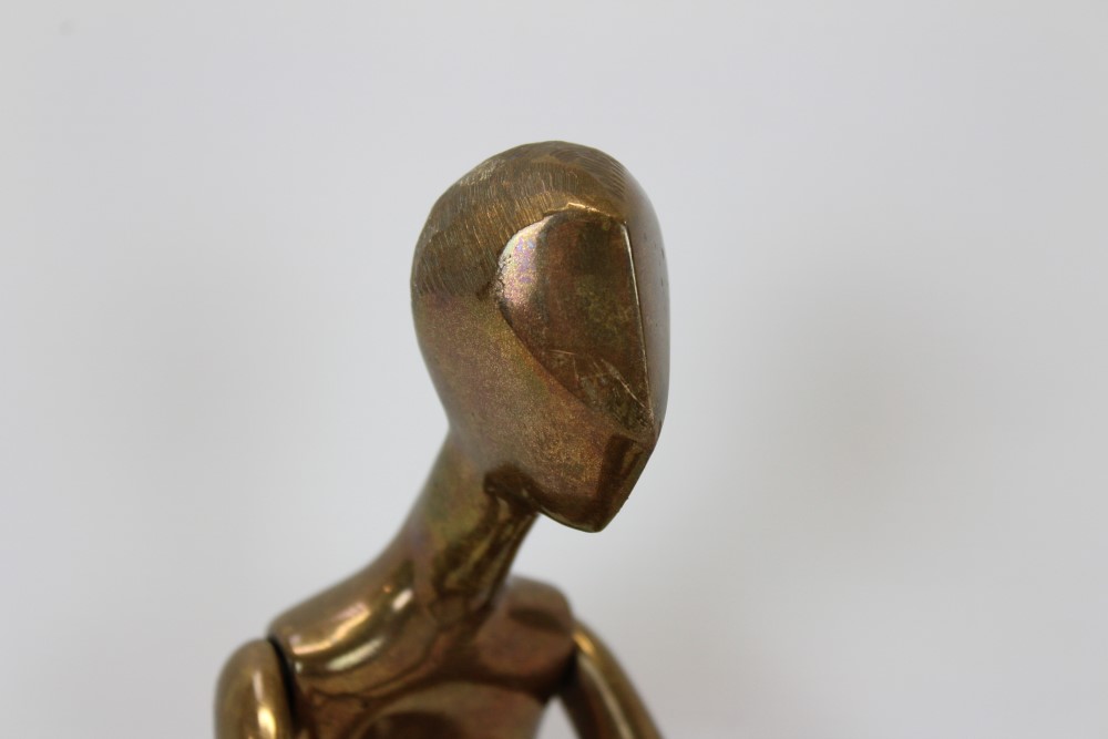 Julian Snelling (20th century) articulated bronze of a seated female nude, signed and dated '86, - Image 2 of 5