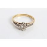 1930s gold (18ct) diamond single stone ring estimated to weigh approximately 0.