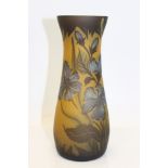 Reproduction Gallé cameo glass vase with floral decoration,