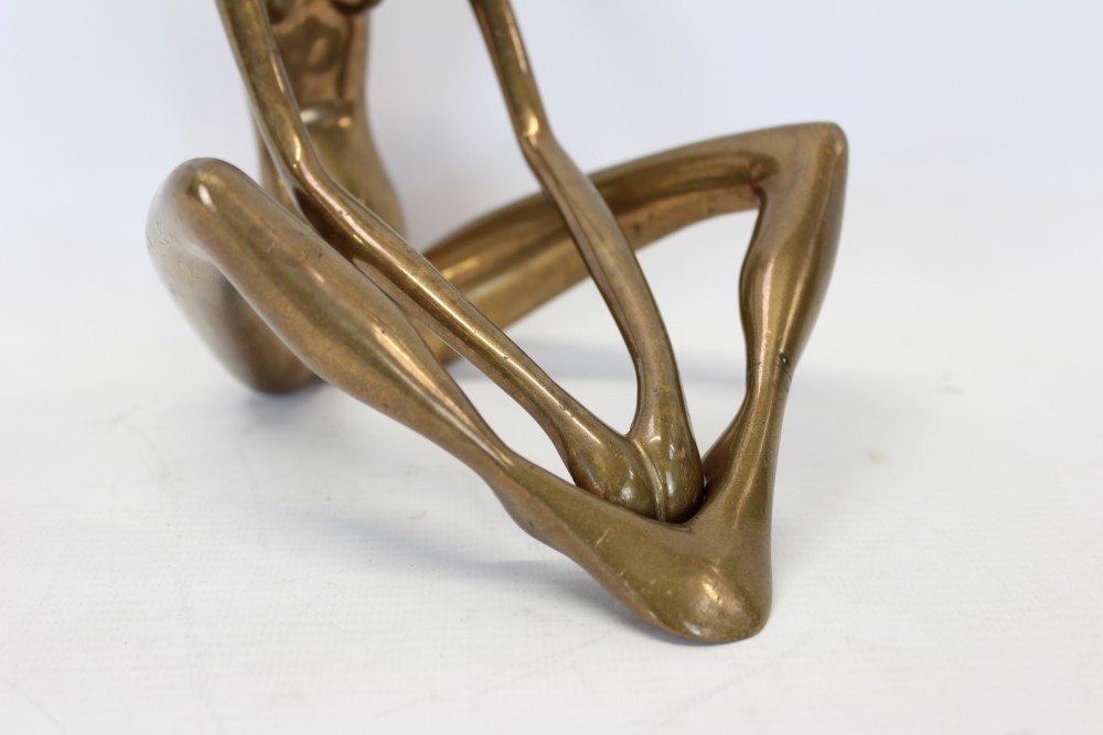 Julian Snelling (20th century) articulated bronze of a seated female nude, signed and dated '86, - Image 4 of 5