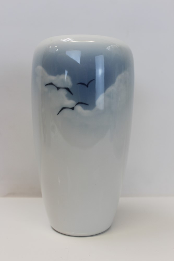 Good quality Royal Copenhagen porcelain vase with landscape decoration, numbered 2694 to base, - Image 5 of 7