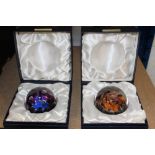 Four Caithness paperweights - including Moonflower - all boxed