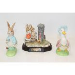 Beswick Beatrix Potter limited edition tableau - Hiding From The Cat, on plinth base, no.