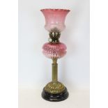 Late 19th / early 20th century oil lamp with Duplex burner,