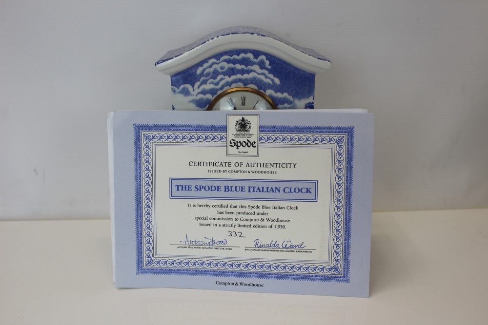 Copeland Spode limited edition - The Spode Blue Italian Clock with certificate and a pair of - Image 2 of 25