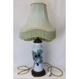 Good quality Royal Copenhagen porcelain table lamp with blackberry decoration,