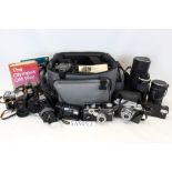 Large quantity of cameras and other photographic equipment - including two Minolta SLR cameras,