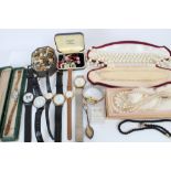 Costume jewellery and bijouterie - including cufflinks, wristwatches, simulated pearls,