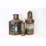 Two vintage copper ships' lanterns,