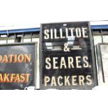 Late 19th / early 20th century advertising sign emblazoned in gilt letters - 'Sillitoe & Seares,