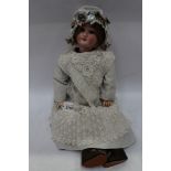 Doll - Schoenau & Hoffmeister - bisque head Germany 1909 3 1/2, brown sleeping eyes, painted lashes,