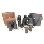 Lot old binoculars and two pairs opera glasses