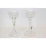 Pair of good quality cut glass candlesticks