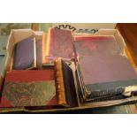 Books - three boxes of leather bound French books