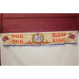 1937 King George VI Coronation banner, painted and appliqued,