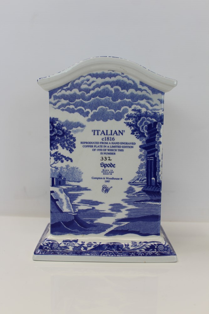 Copeland Spode limited edition - The Spode Blue Italian Clock with certificate and a pair of - Image 9 of 25