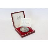 Limited edition Apollo 11 hallmarked silver medallion commemorating The First Landing on the Moon
