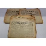 Second World War Guernsey Occupation newspaper - 'The Star' selection 1942 - 1949 (qty)