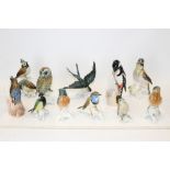 Eight Karl Ens porcelain birds - including Kingfisher,