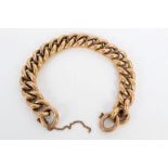 Yellow metal hollow curb link bracelet CONDITION REPORT Unmarked,