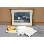 1985 Red Arrows signed photographic print, signed by the Red Arrows team, glazed frame, 45cm x 55cm,