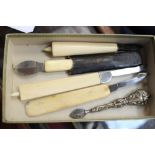 Collection of 19th century fleams and ink erasers (5)
