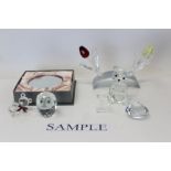 Collection of Swarovski crystal items - including flowers,