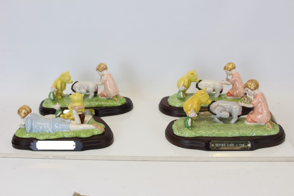 Three Royal Doulton Winne The Pooh Collection limited edition tableaus - Eeyore Loses A Tail and