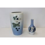 Royal Copenhagen porcelain vase with blackberry and floral decoration, numbered 1288 to base,