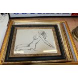 Three framed and glazed drawings by Peter Collins - nude studies