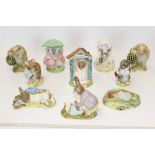 Ten Royal Albert Beatrix Potter figures - Mr Alderman Ptolemy (x 2), Goody and Timmy Tiptoes,