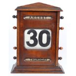 Wooden desk calendar - adjustable day, date and month,