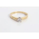 Gold (18ct) diamond single stone ring with a brilliant cut diamond estimated to weigh approximately