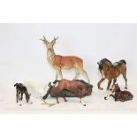 Large Beswick horse, Beswick foal and pig,