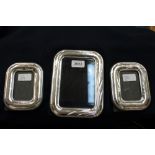 Three silver (925) photograph frames