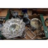 Victorian silver plated three piece tea set,