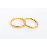 Two gold (22ct) wedding rings,