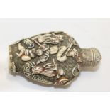 19th century Chinese carved ivory snuff bottle decorated with a band and other figures in a boat