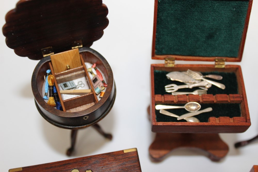 Dolls' house furniture - good quality miniature reproduction items, some signed - J. - Image 2 of 6