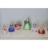 Six Royal Doulton figures - Janet HN1737, Tinkle Bell HN1677, Dinky Do, Rose HN1368,