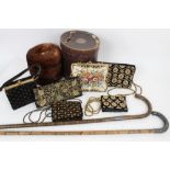 Vintage accessories - including four Indian Zardozi embroidered handbags - metal wirework with